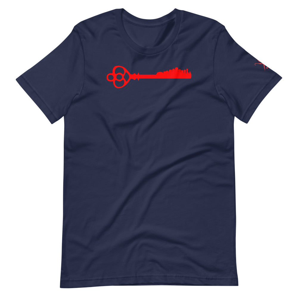 Key To the City - New Orleans Skyline - Pelican Red