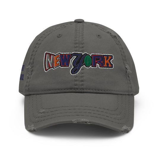 New York Fan Distressed Dad Hat