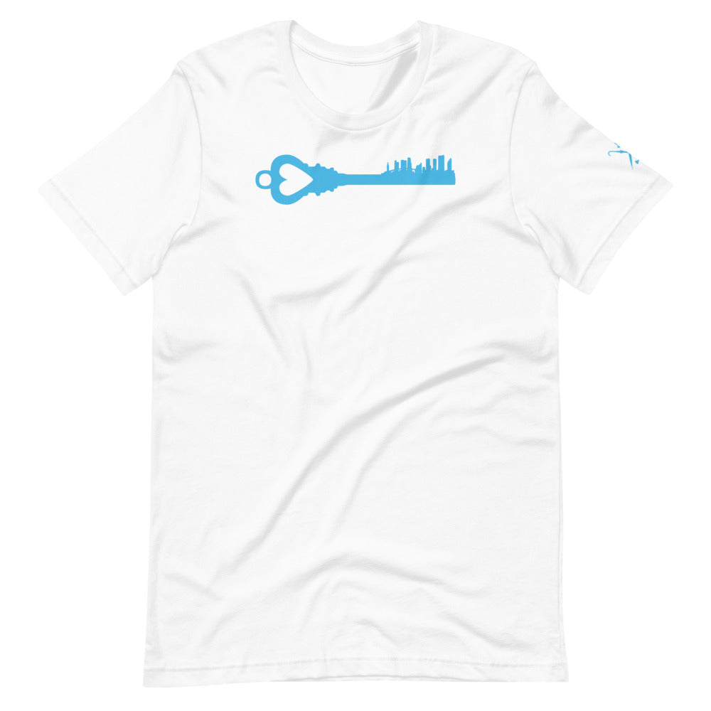 Key To the City - Miami Skyline - Heat Light Blue